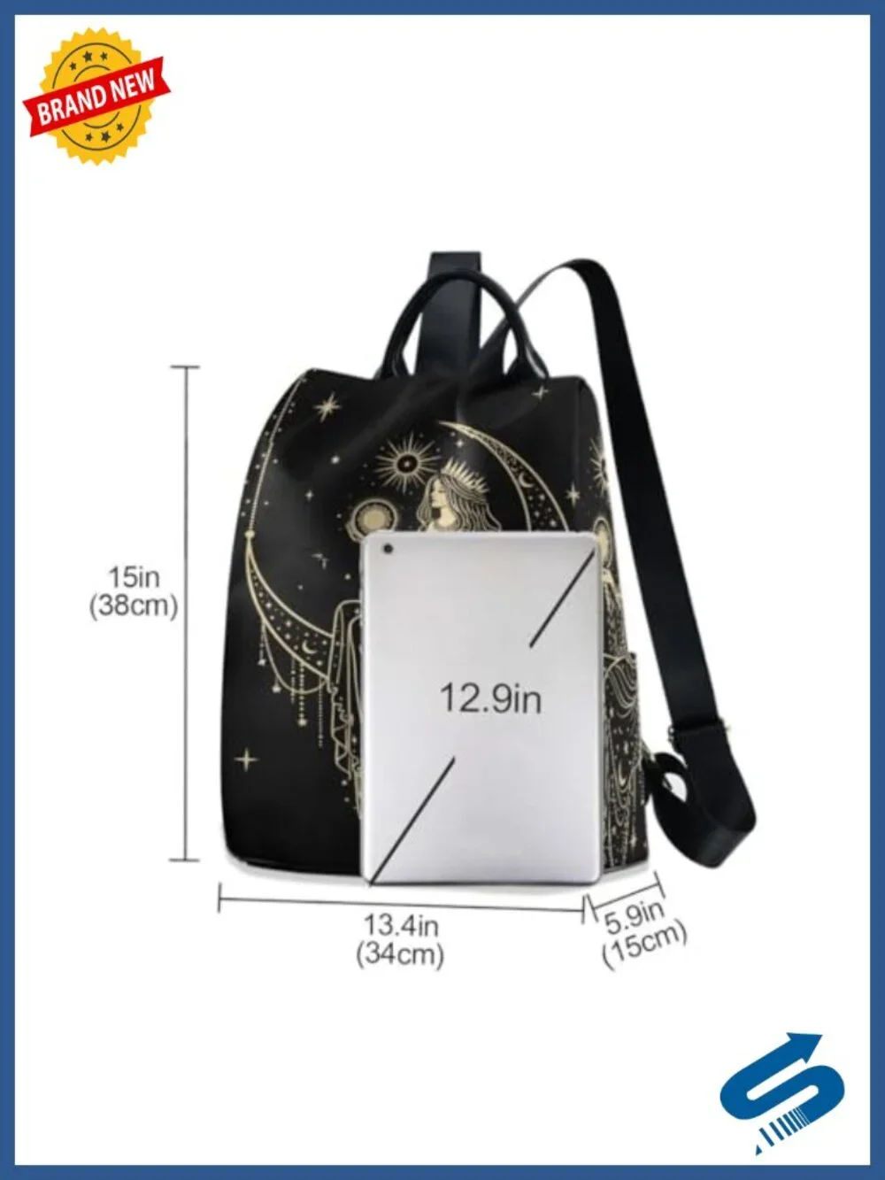 100% Polyester Water-Resistant Rucksack with Multiple Pockets for Travel &